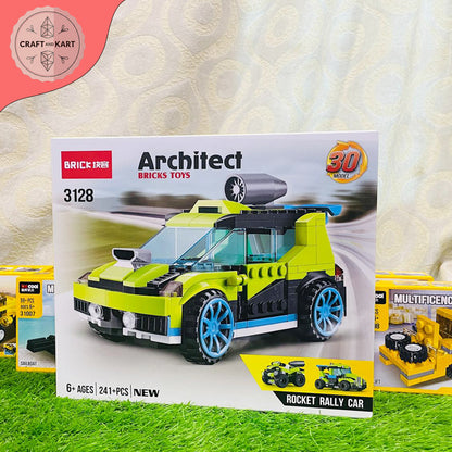 Architect 30-in-1 Rocket Rally Car Building Blocks Set (241+ Pcs)