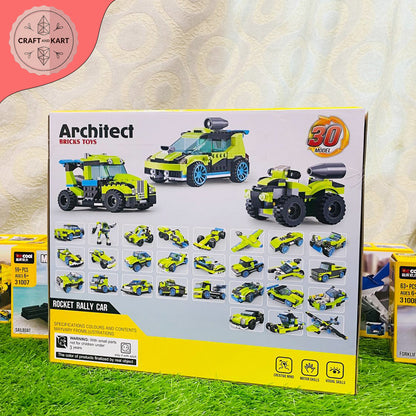 Architect 30-in-1 Rocket Rally Car Building Blocks Set (241+ Pcs)