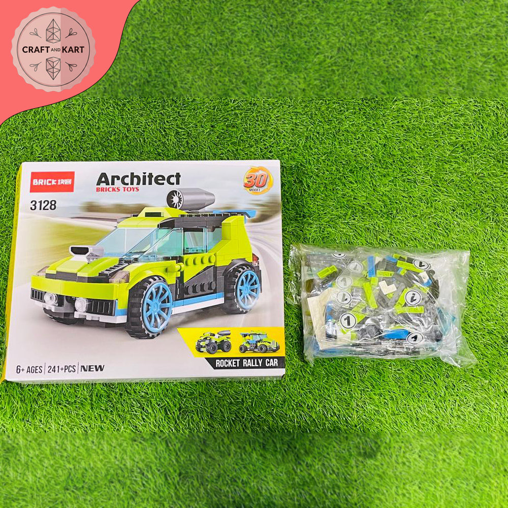 Architect 30-in-1 Rocket Rally Car Building Blocks Set (241+ Pcs)