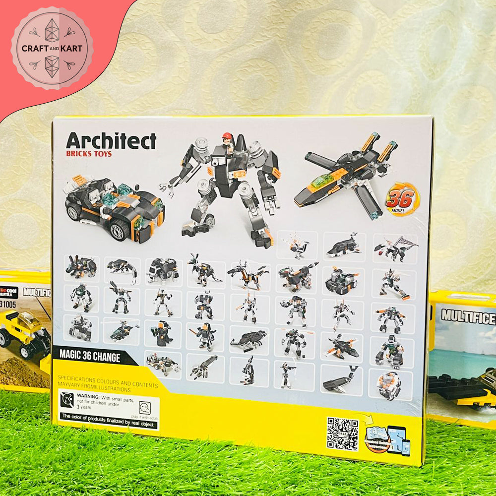 Architect 36-in-1 Magic Change Building Bricks Toy Set