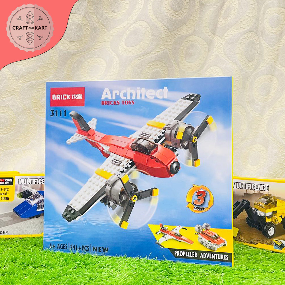 Architect 3-in-1 Propeller Adventures Building Bricks Toy Set