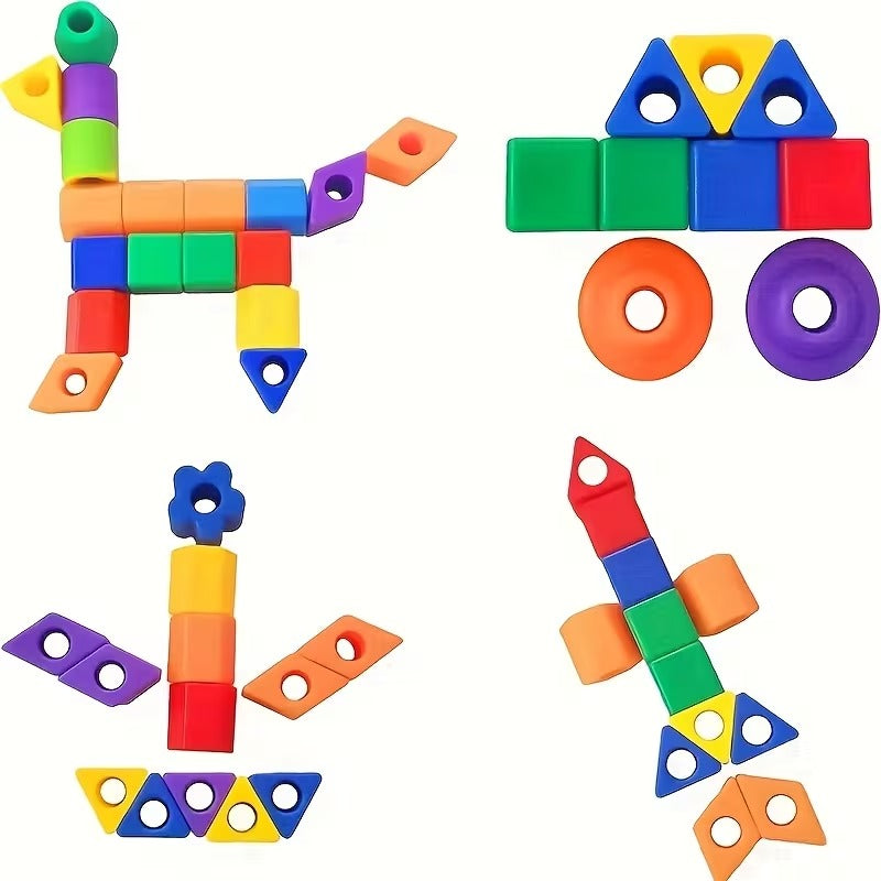 Kids Lacing Button Block Bag For Fun
