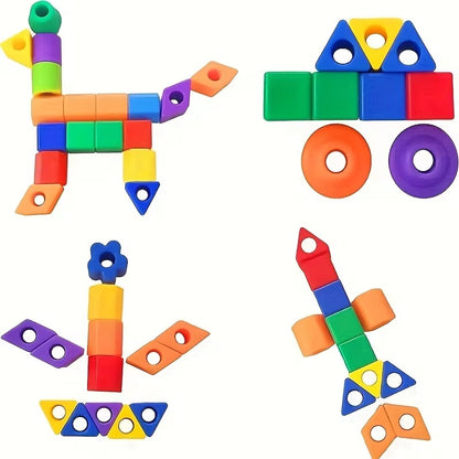 Kids Lacing Button Block Bag For Fun