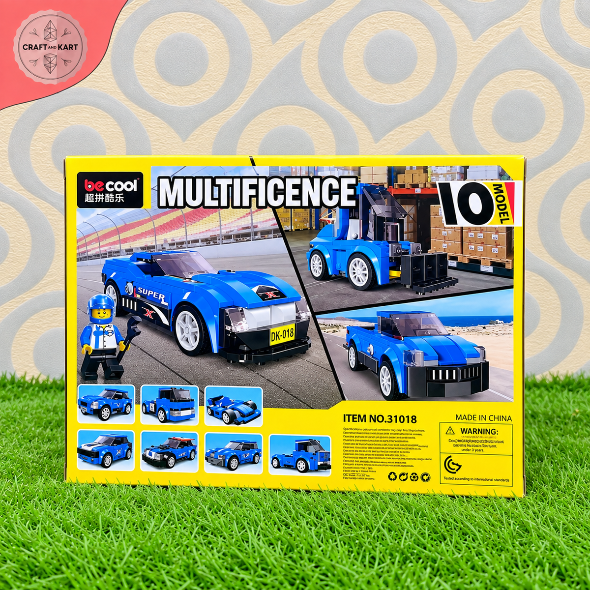 Brick Building 10-in-1 Super Racing Car Building Blocks Set – 208+ PCS STEM Construction Toy for Kids 6+