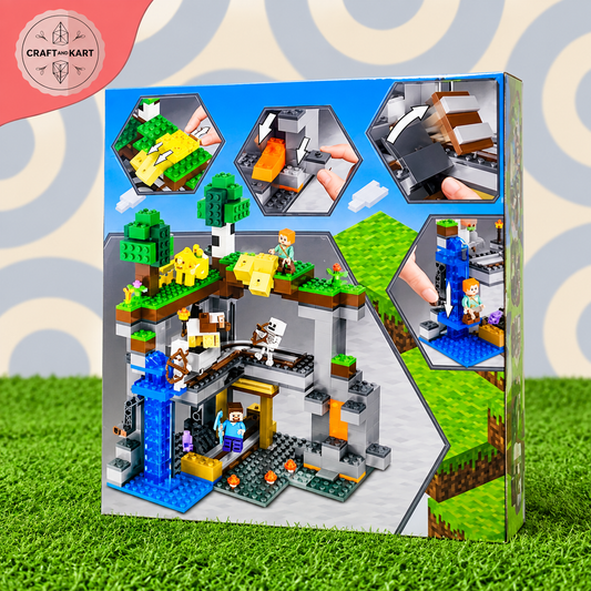 My World Mining Cave Building Blocks Set for Kids – 522 Pieces Educational Construction Toy