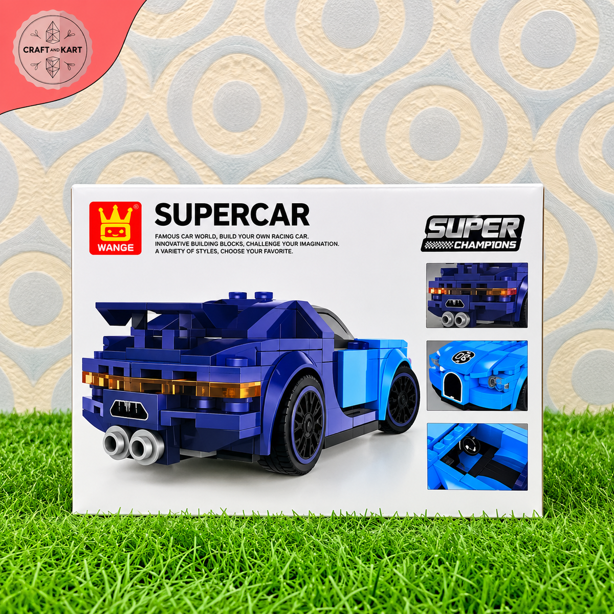 Supercar Building Blocks Set – DIY Racing Car Brick Toy, Speed Champions Sports Car Model for Kids
