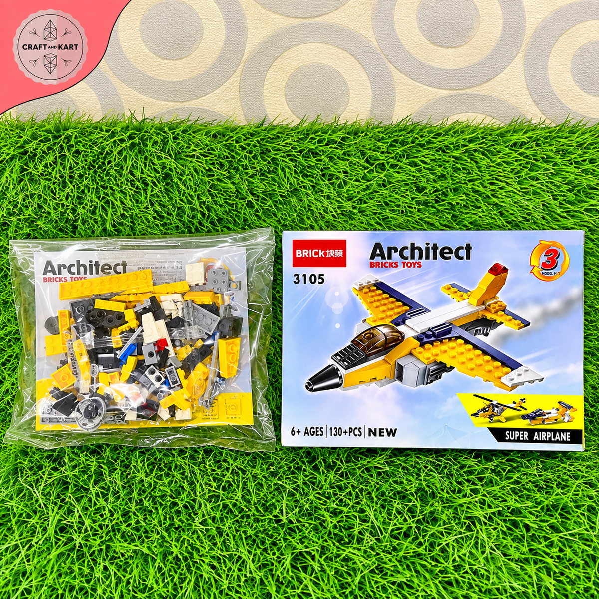 Brick Building Educational Fun Learning  Architect Bricks Super Airplane