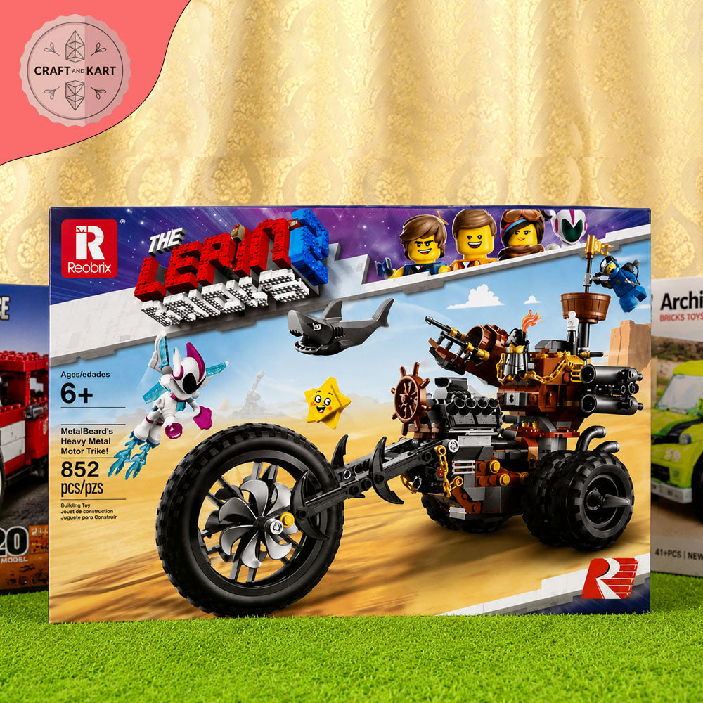Metal Beard's Heavy Motorcycle Building Blocks Set – 852 Pieces DIY Construction Toy for Kids