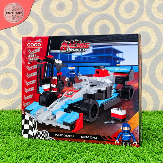Brick Building COGO Racing Pioneer Formula Car Building Blocks Toy (Model 3457) | Craft & Kart