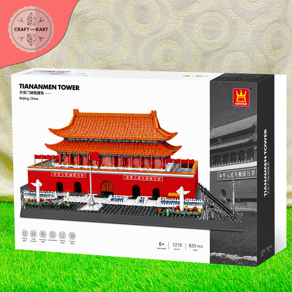 Tiananmen Tower Building Blocks Set (820 Pieces) – Beijing Architecture Model Kit for Kids & Adults