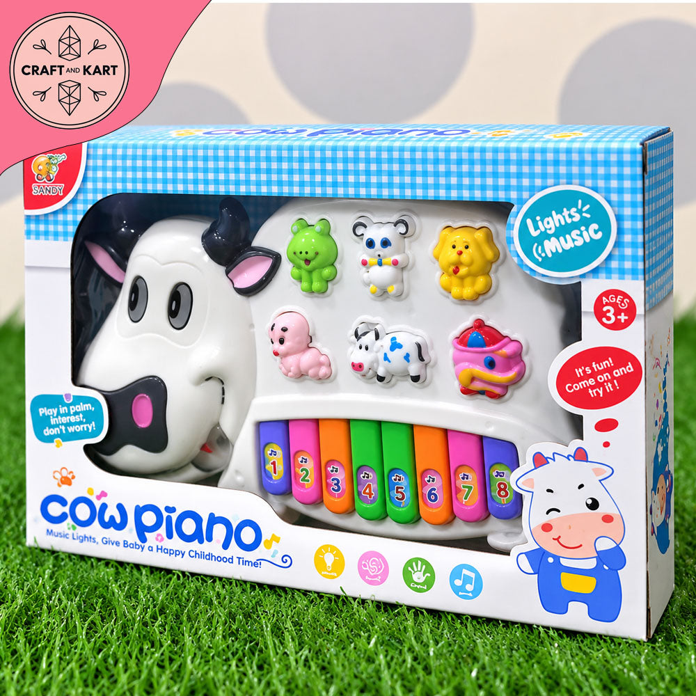 Cow Piano Musical Toy for Kids | Baby Piano with Lights, Music & Animal Sounds | Interactive Educational Toy for Toddlers 3+