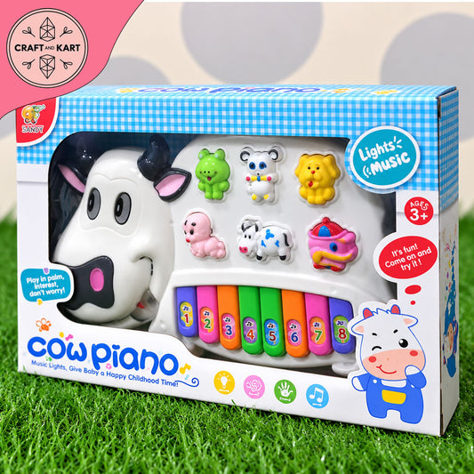 Cow Piano Musical Toy for Kids | Baby Piano with Lights, Music & Animal Sounds | Interactive Educational Toy for Toddlers 3+
