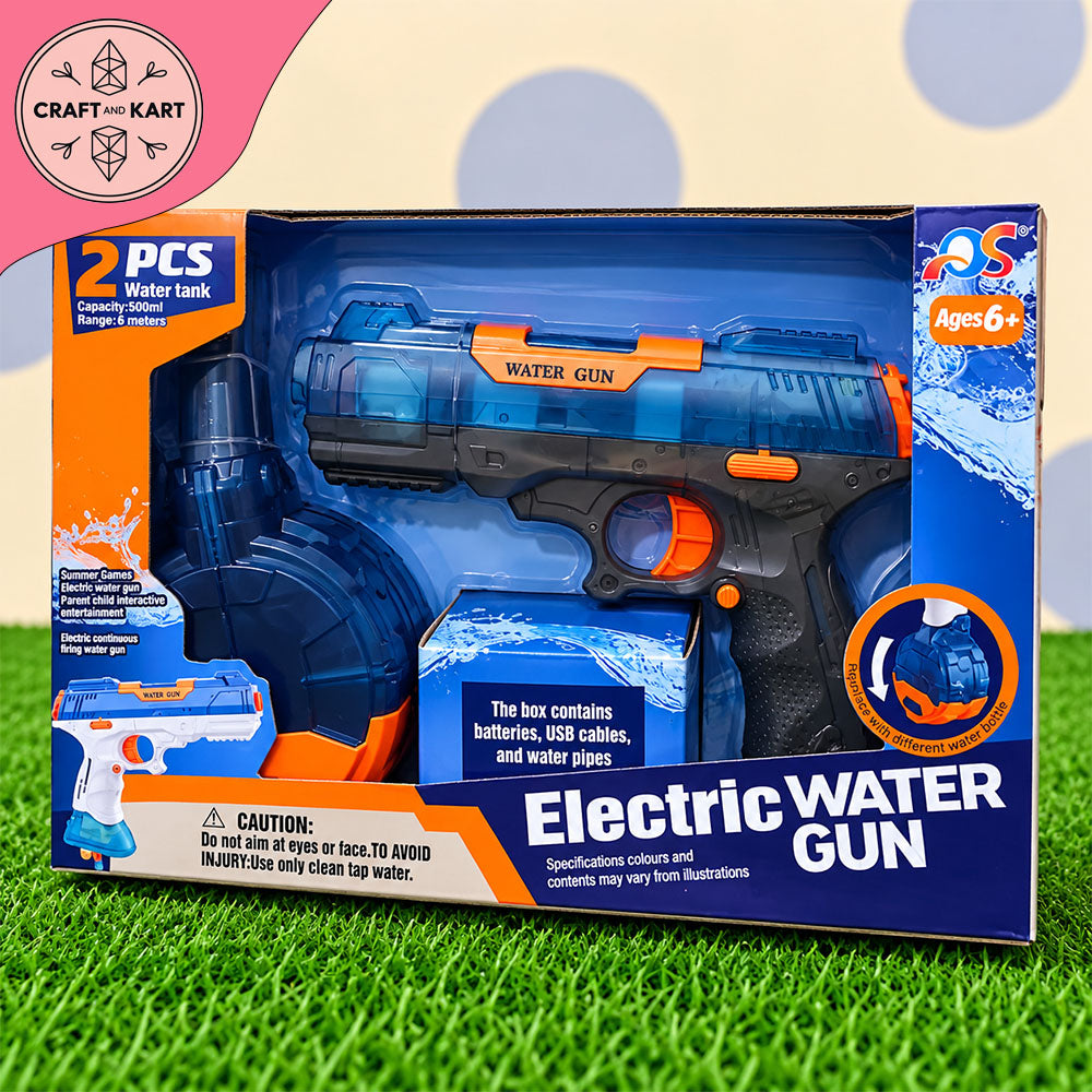 Electric Water Gun for Kids – 500ml Battery Powered Water Blaster with 2 Water Tanks, Long Range Summer Outdoor Toy, 6+