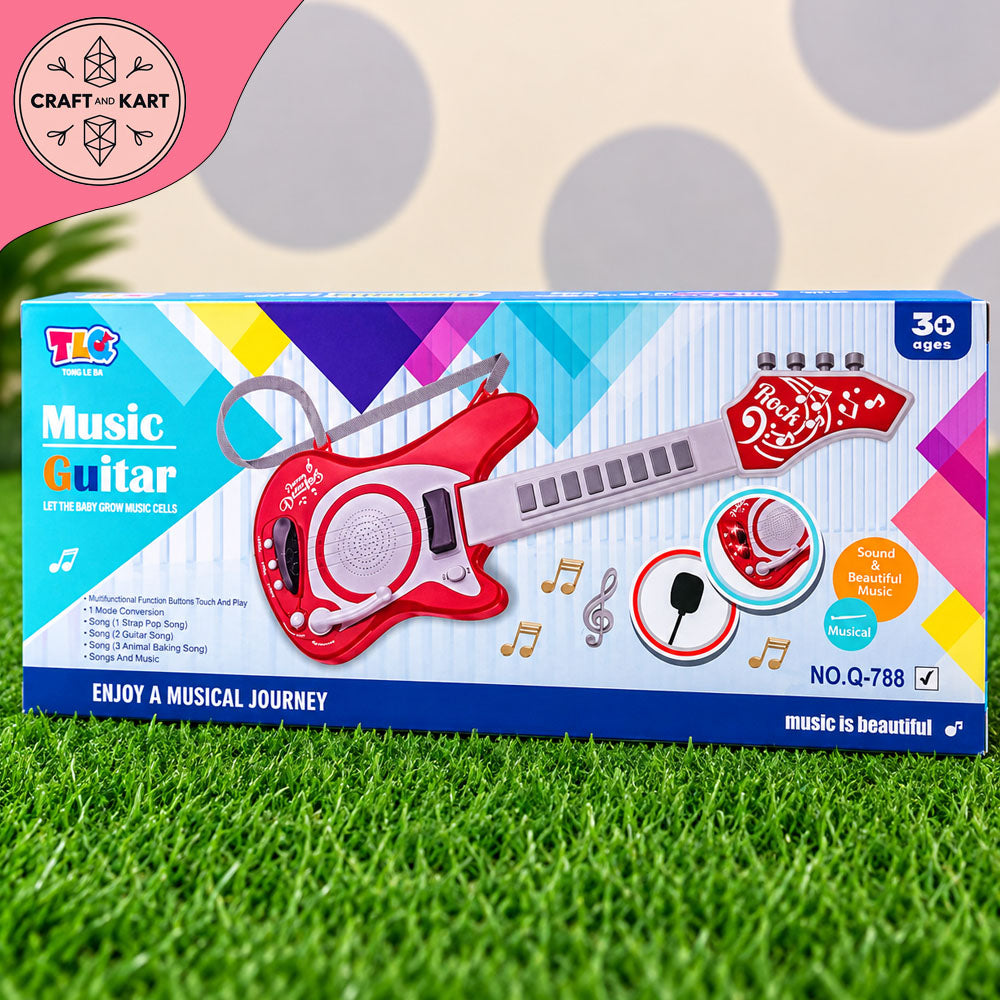 Kids Musical Guitar Toy with Songs & Music Functions | Interactive Guitar for Boys & Girls 3+ Years
