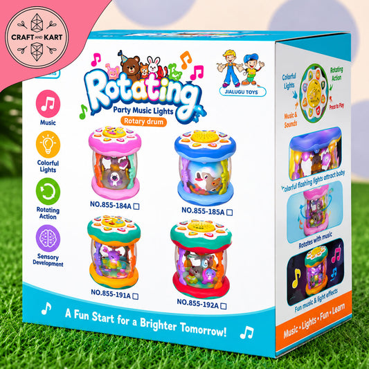 Rotating Musical Drum Toy for Babies 12+ Months | Light & Sound Sensory Learning Toy