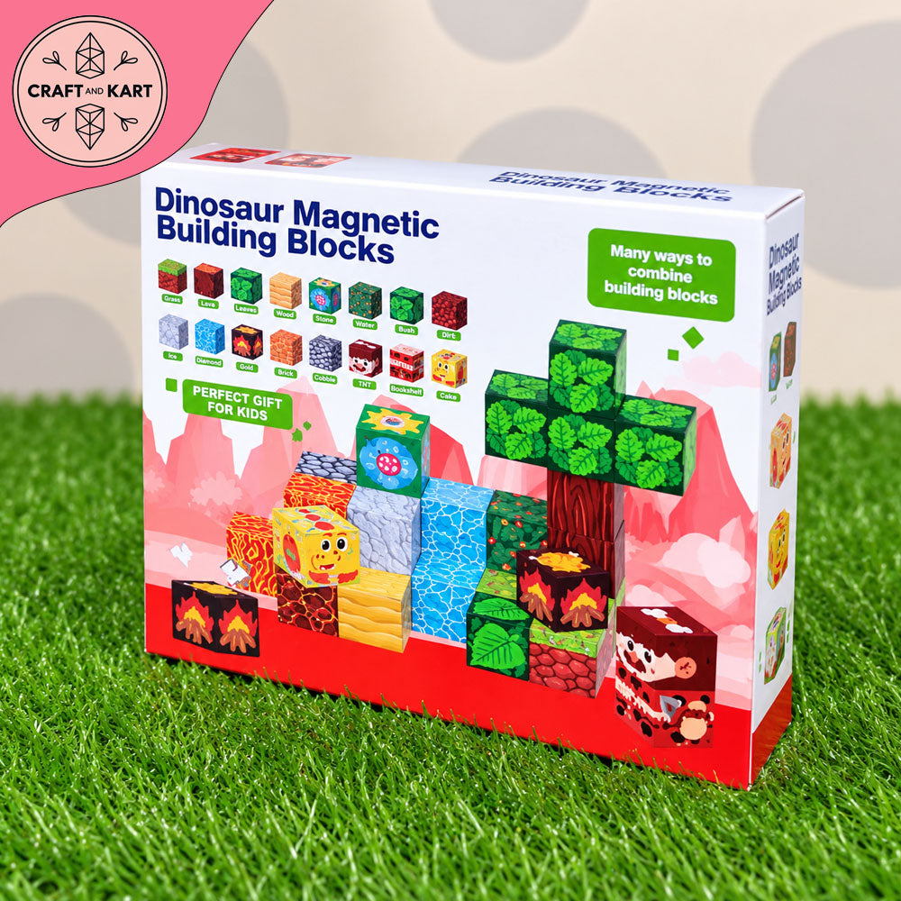 Dinosaur Magnetic Building Blocks Set – 30 Pcs (Ages 3+)