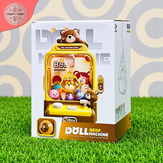 Mini Bear Claw Machine Toy for Kids – Electric Arcade Doll Catcher Game with Mini Plush Toys & Surprise Capsules