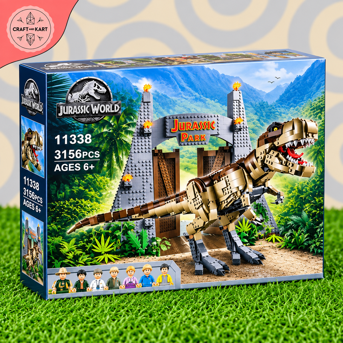 Jurassic World Dinosaur Building Blocks Set 3156 PCS | T-Rex & Jurassic Park STEM Toy