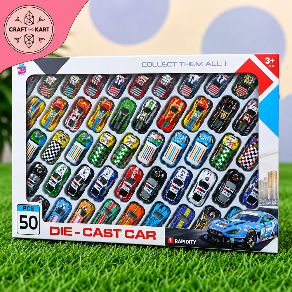 50 PCS Die-Cast Toy Cars Set – Mini Metal Racing Car Collection for Kids 3+ | Collectible Toy Cars