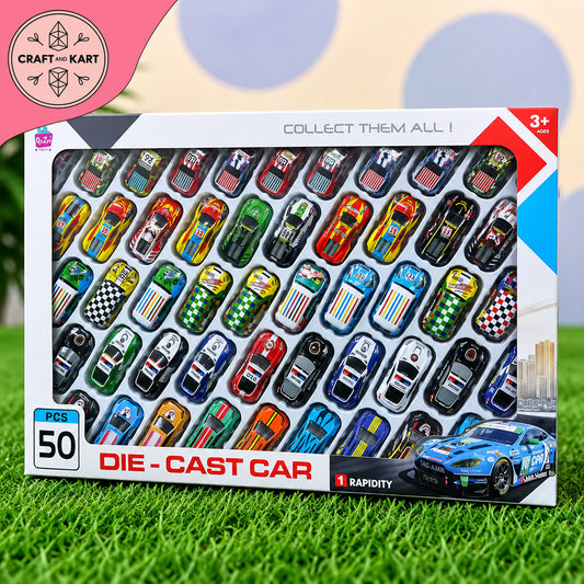 50 PCS Die-Cast Toy Cars Set – Mini Metal Racing Car Collection for Kids 3+ | Collectible Toy Cars