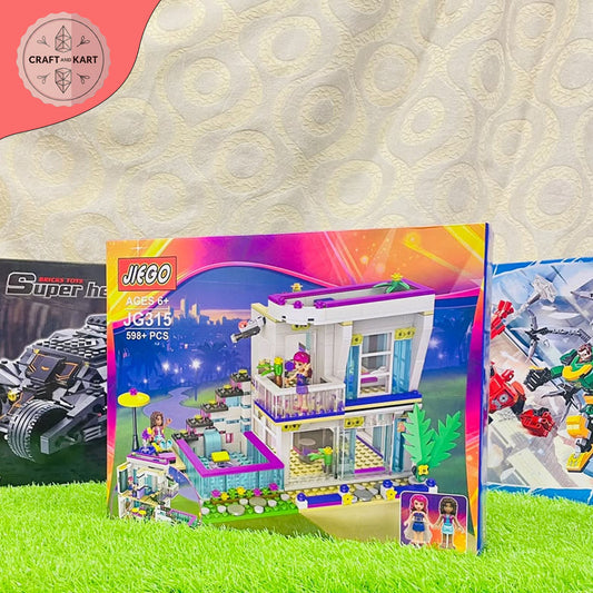 Girls Dream House Building Blocks Set (598+ Pcs) | Friends Villa Doll House Lego Compatible Brick Toy for Girls Birthday Gift