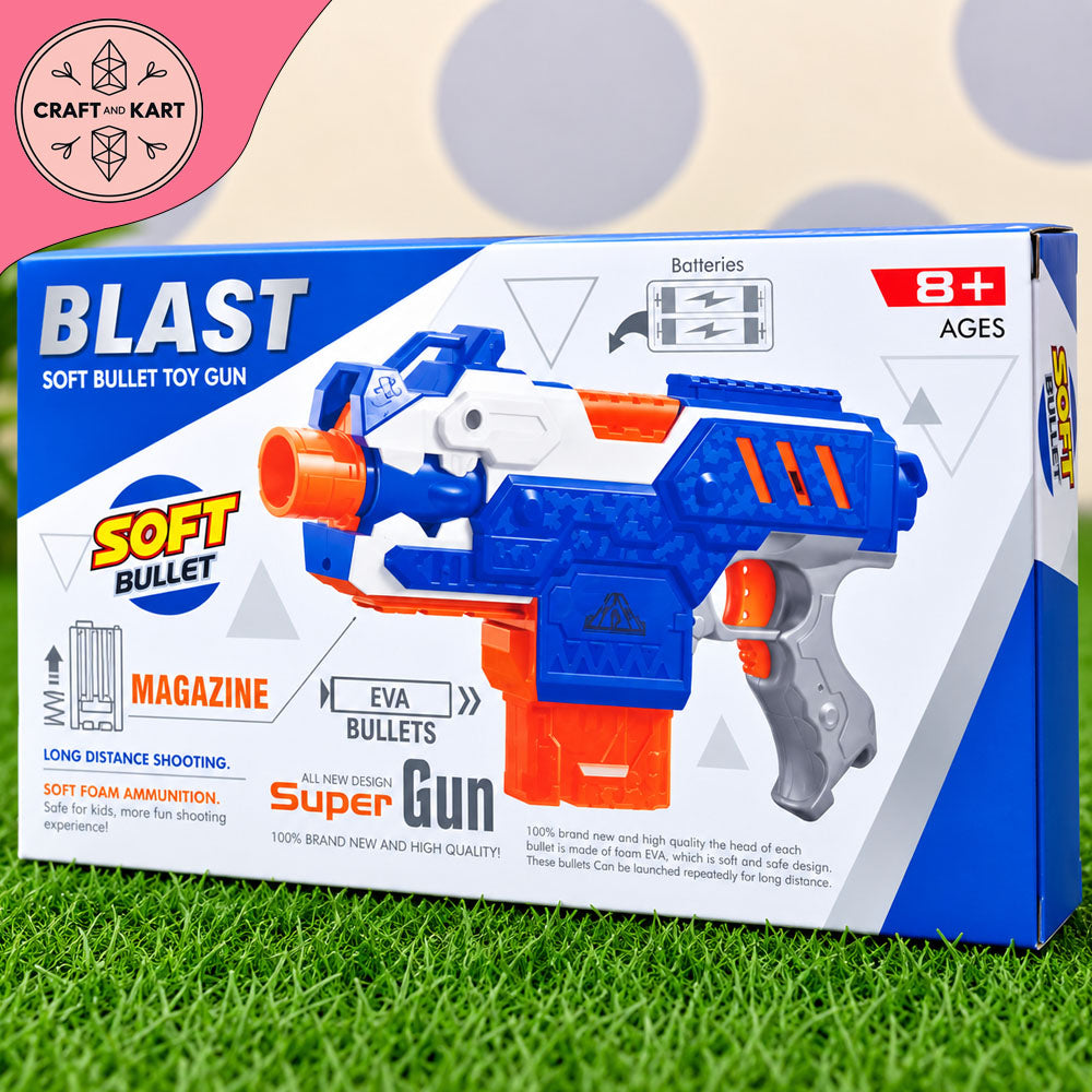 Blast Soft Bullet Toy Gun for Kids 8+ | EVA Foam Bullet Blaster with Magazine