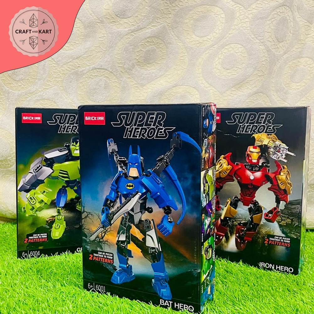 Batman Robot Building Blocks Toy for Kids | Super Hero Action Figure Brick Set (2-in-1)