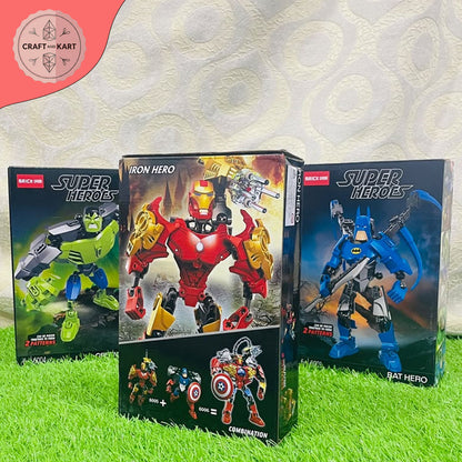 Iron Man Building Blocks Toy for Kids | Super Hero Robot Building Set 2-in-1