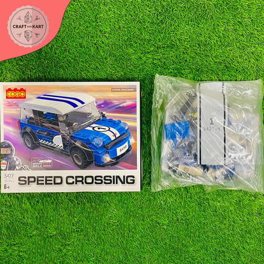 COGO Speed Crossing Mini Racing Car Building Blocks Set | 182 Pieces Educational DIY Toy for Kids 6+