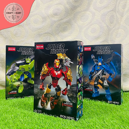 Iron Man Building Blocks Toy for Kids | Super Hero Robot Building Set 2-in-1