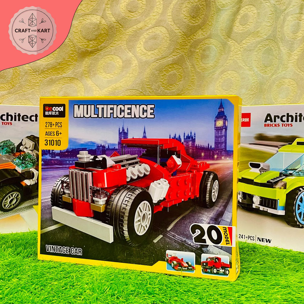 Decool Multificence Vintage Car Building Blocks Toy for Kids