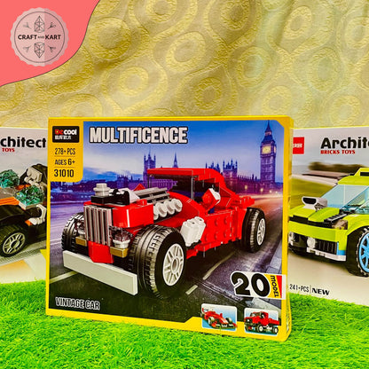 Decool Multificence Vintage Car Building Blocks Toy for Kids