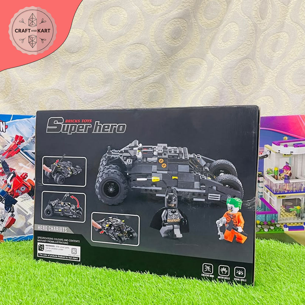 Batman Batmobile Car Building Blocks Toy (325 Pcs) | Superhero Lego Compatible Racing Car Brick Set for Kids & Boys Birthday Gift