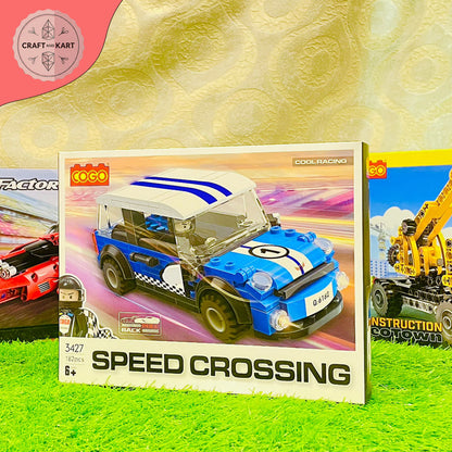 COGO Speed Crossing Mini Racing Car Building Blocks Set | 182 Pieces Educational DIY Toy for Kids 6+