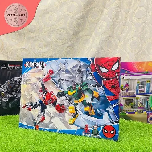 Brick Building Spider Man vs Octopus Super Hero Battle Building Blocks Set – 310+ Pieces Action Figure Construction Toy for Kids 8+ | Craft & Kart