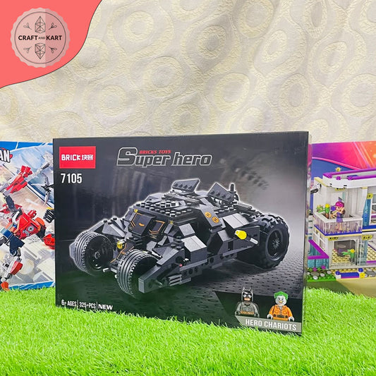 Batman Batmobile Car Building Blocks Toy (325 Pcs) | Superhero Lego Compatible Racing Car Brick Set for Kids & Boys Birthday Gift