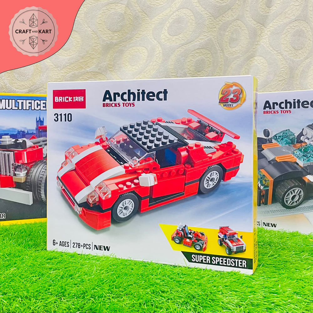Architect Bricks Super Speedster Building Blocks Car Toy