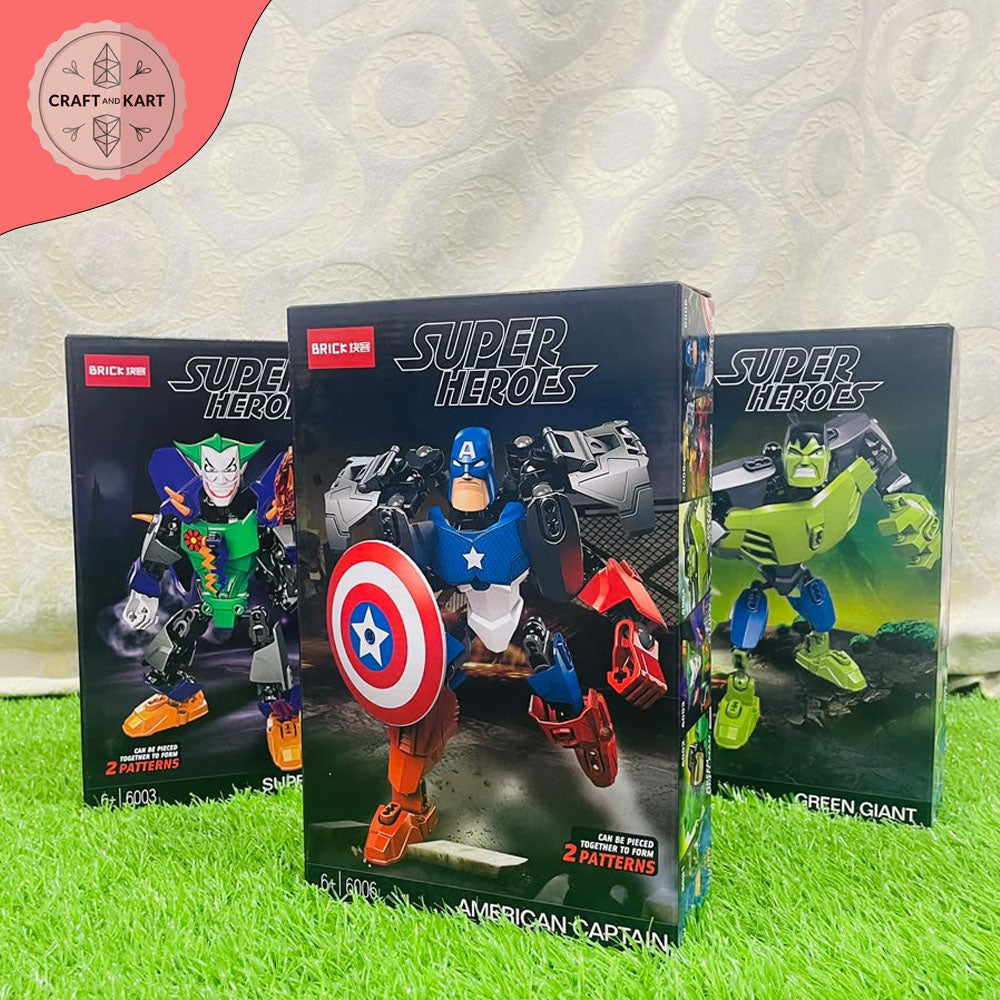 Captain America Mech Armor Building Blocks Set – 2-in-1 Super Hero Construction Toy for Kids 6+
