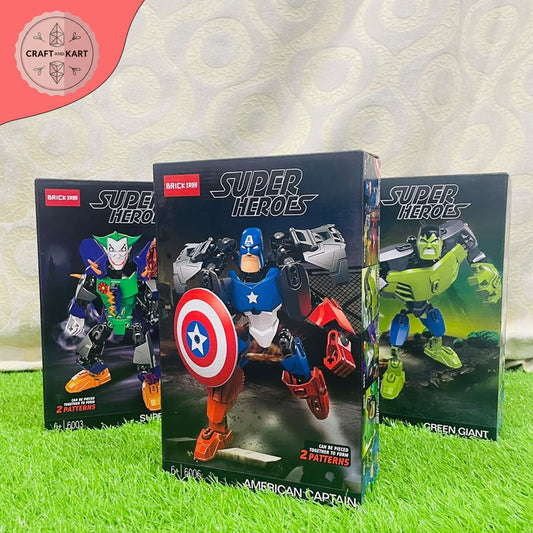 Captain America Mech Armor Building Blocks Set – 2-in-1 Super Hero Construction Toy for Kids 6+