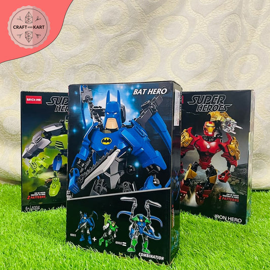 Batman Robot Building Blocks Toy for Kids | Super Hero Action Figure Brick Set (2-in-1)