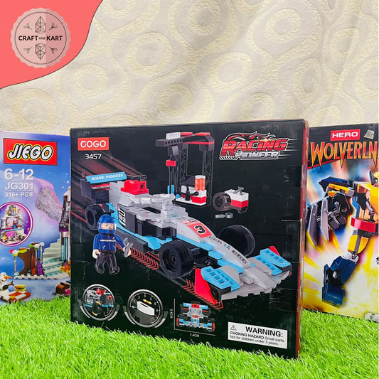 COGO Racing Pioneer Formula Car Building Blocks Toy (Model 3457) | Lego Compatible Sports Racing Car Brick Set for Kids & Boys Birthday Gift
