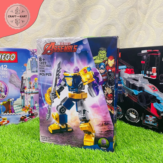Super Hero Mech Armor Building Blocks Set – 124 Pieces Action Figure Construction Toy for Kids 8+