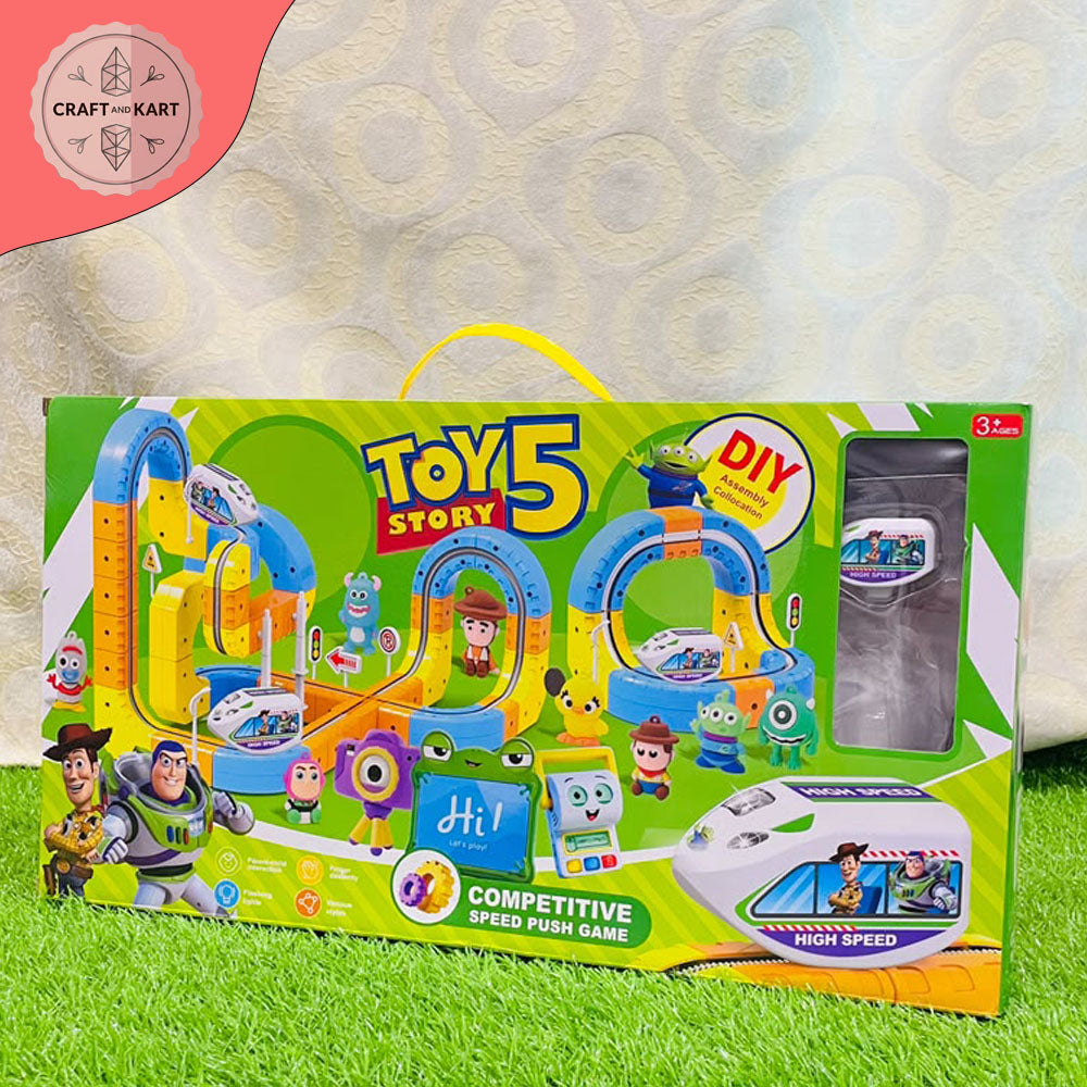 DIY Electric Racing Track Toy Set for Kids | Interactive Car Track Game with Music & Lights