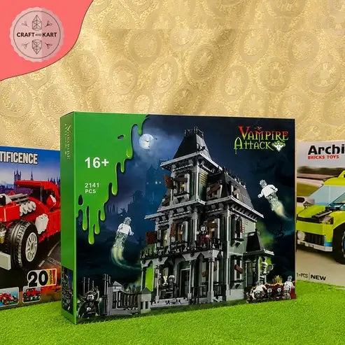 Brick Building Haunted Vampire House Building Blocks Set – 2141 Pieces DIY Brick Toy for Kids & Collectors | Craft & Kart