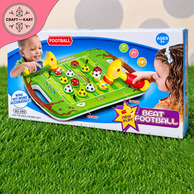 Beat Football Game for Kids | Interactive Soccer Tabletop Game with Hammer Bat, Sound & Light | Indoor Football Toy for Children 3+