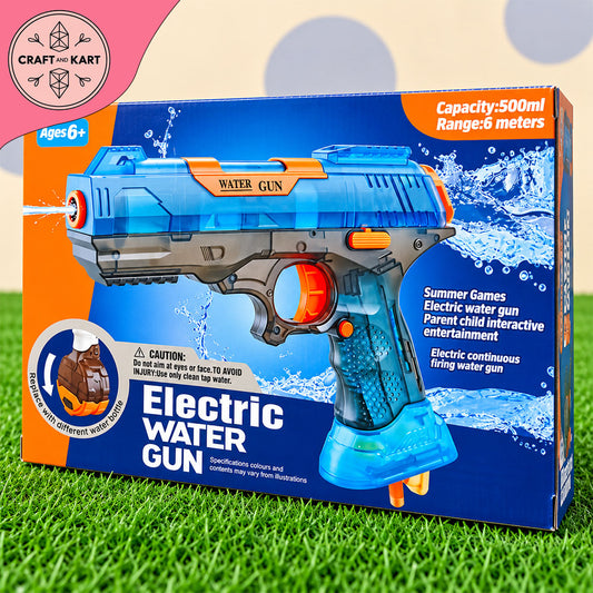 Electric Water Gun for Kids – 500ml Battery Powered Water Blaster with 2 Water Tanks, Long Range Summer Outdoor Toy, 6+
