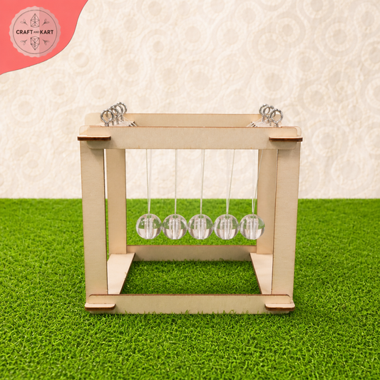 DIY Newton's Cradle Pendulum Wooden STEM Kit for Kids (Ages 6+) – Educational Physics & Science Experiment Assembly Model Toy | Craft & Kart
