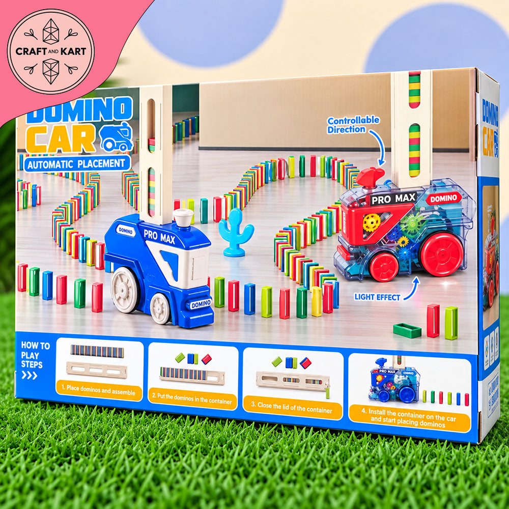 Domino Car Automatic Placement Toy for Kids 3+ | DIY Domino Train Building & Educational Learning Toy